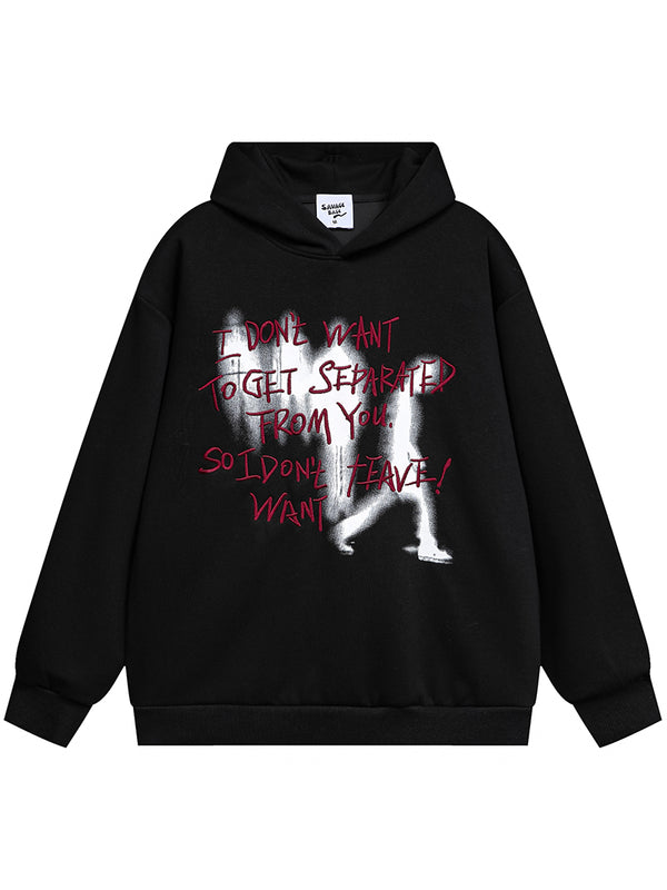 Shadow Graphic Printed Embroidered Hoodies Pullover Sweatshirts