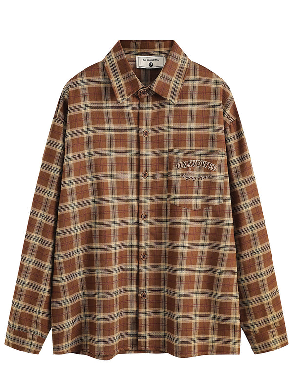 Men's Classic Plaid Casual Button-Down Long Sleeve Shirts