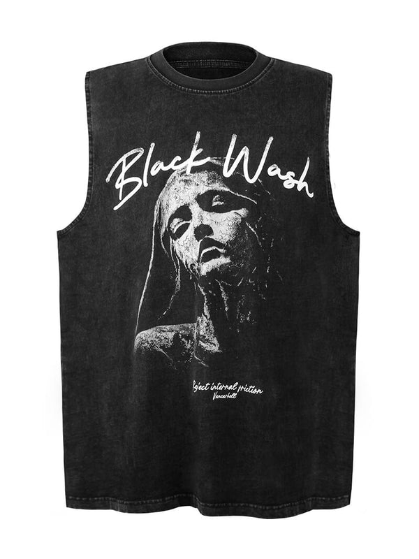 Statue Graphic Vintage Streetwear Vests Sleeveless Tshirts