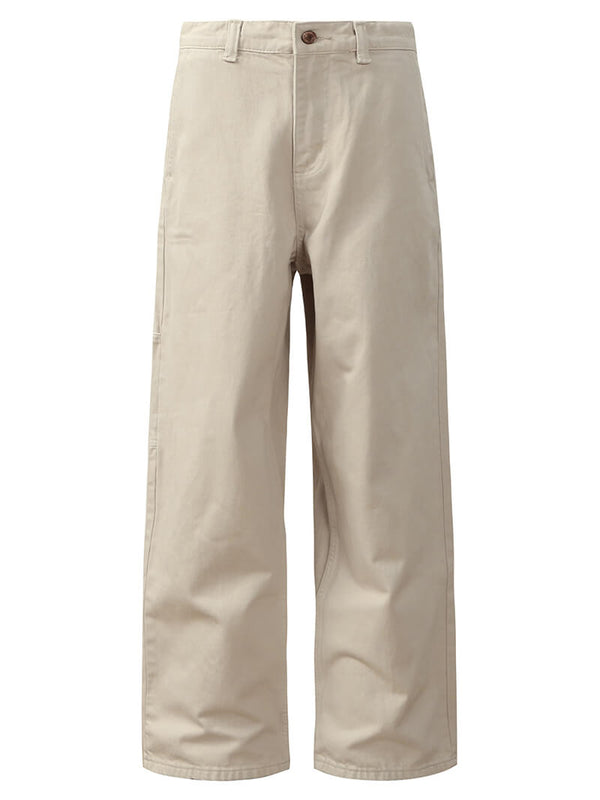 Janpanese Style Vintage Washed Cargo Pants Cotton Trousers