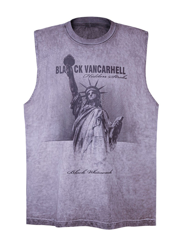 Statue Of Liberty Graphic Streetwear Vests Sleeveless Tshirts