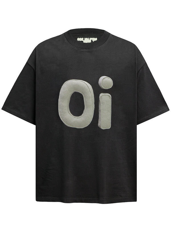 Oversized Graphic T-Shirt – 3D Embroidered Design, Streetwear Style