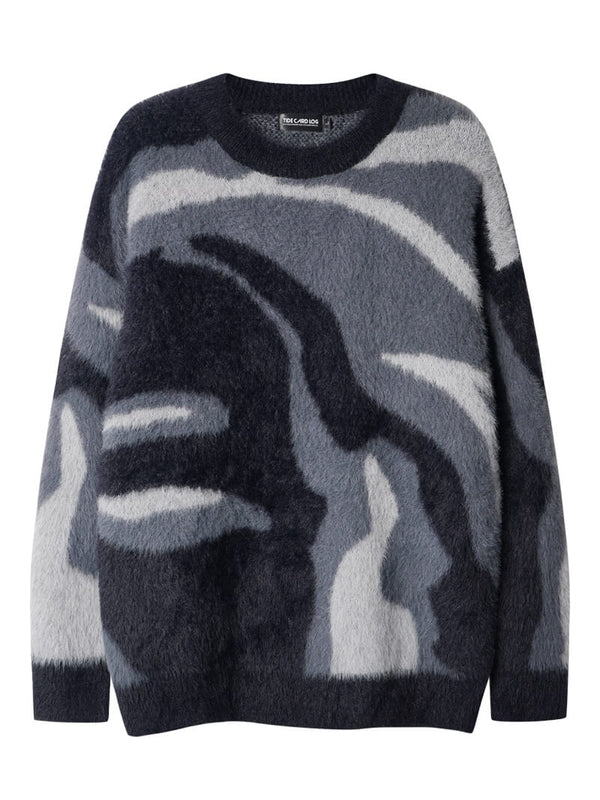 Zebra Abstract Striped Streetwear Cozy Knitted Sweaters