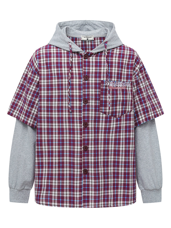 Oversized Plaid Hoodie Shirt – Layered Streetwear Flannel Look