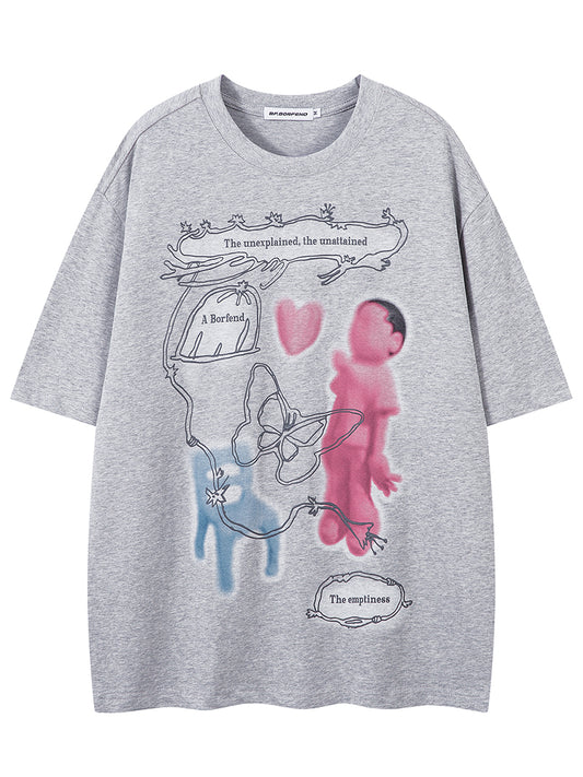 Abstract Artistic Oversized Graphic Tee - Unisex Streetwear T-Shirts