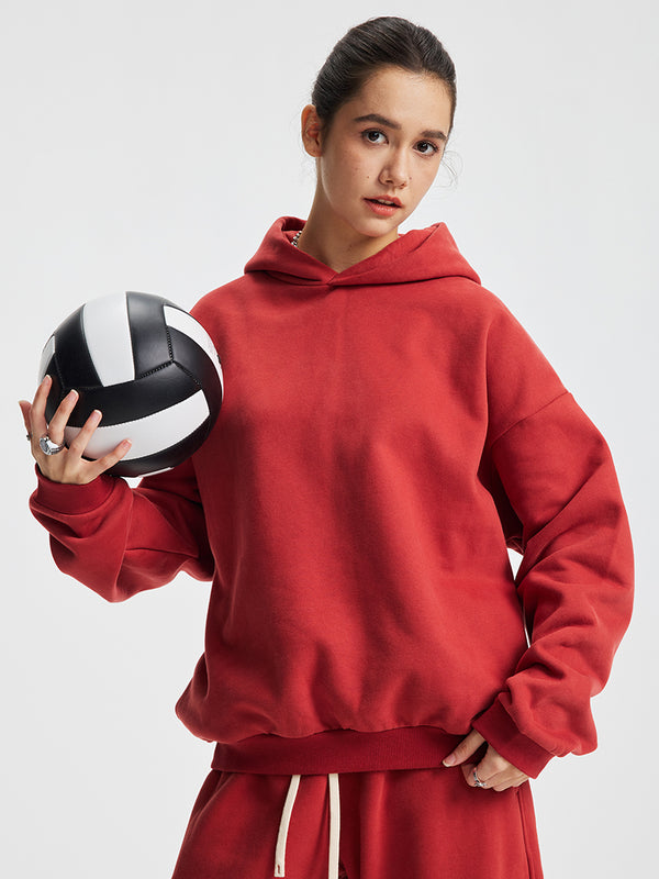 Warm Fleece-Lined Oversized Hoodies – Solid Color Hooded Sweatshirts