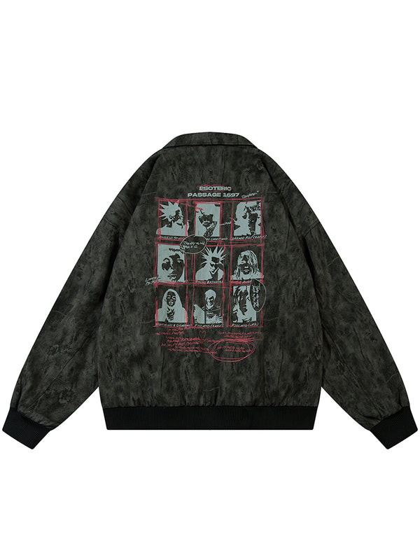 Graphic Print Streetwear Vintage Unisex Bomber Jackets